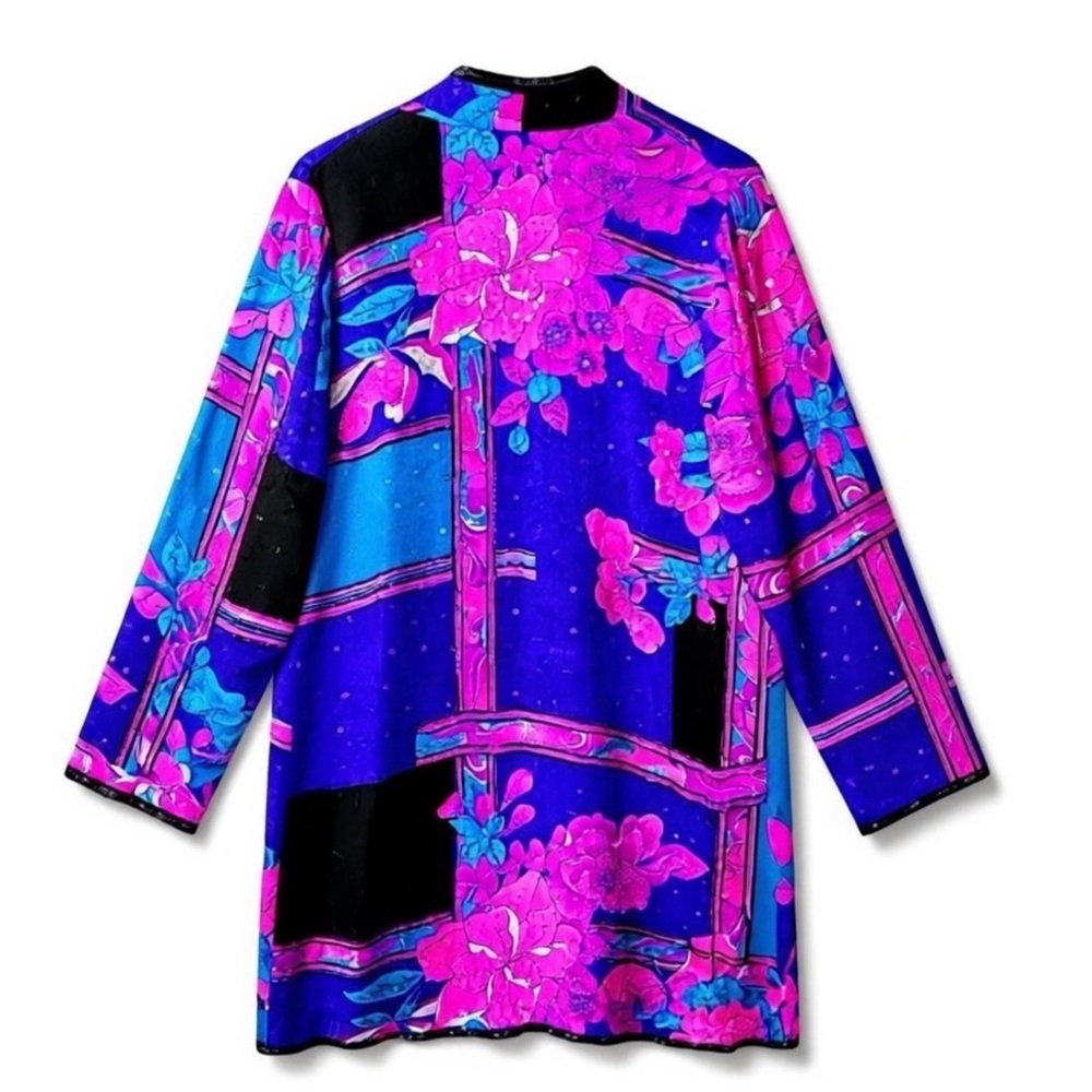 Vintage Judith Ann Creations Silk Beaded Floral Jacket Kimono Cardigan Small - Picture 4 of 11